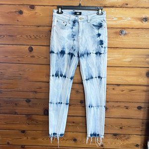 Lucky and blessed Tie Dye Blue Bleach jeans Size 9
